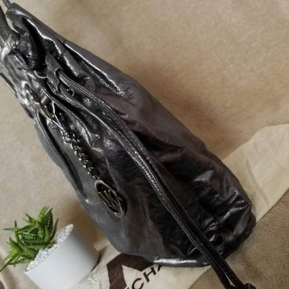 New Michael Kors Gun Metal leather shoulder bag - Picture 6 of 7